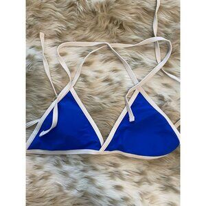 Cloth & Denim Bikini Top Blue & White Medium